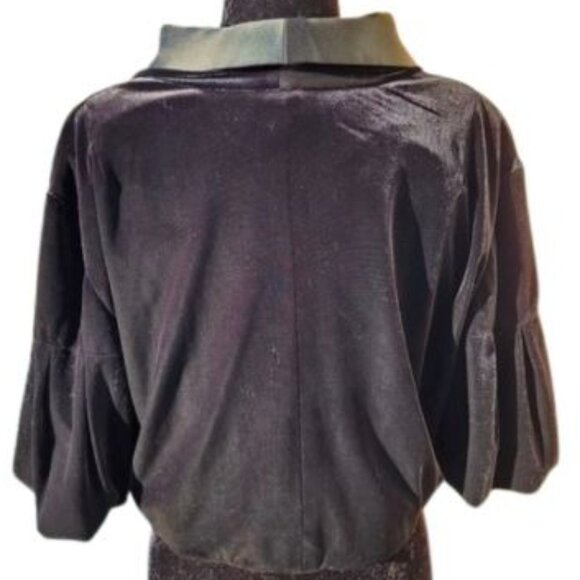 Evening Cocktail Wedding Velvet Crystal Jacket Cardigan Coat Bolero Cover Cape - Picture 11 of 16